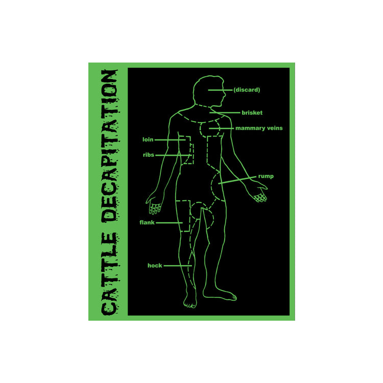 Cattle Decapitation "Cross-Section Human" Stickers & Decals