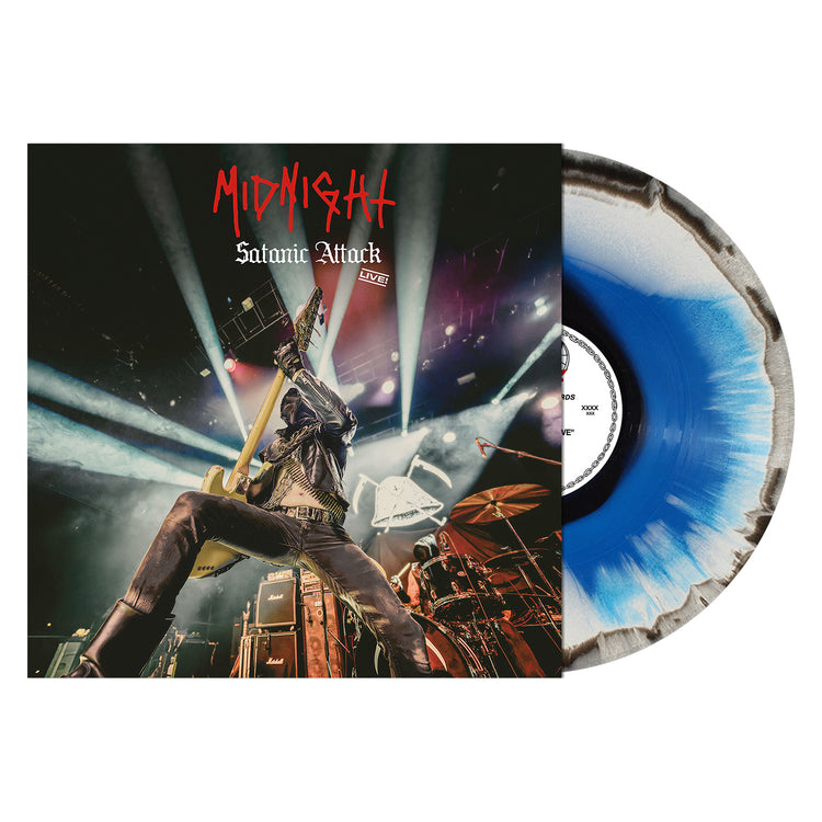 Midnight "Satanic Attack Live! (Blue / White / Black Melt Vinyl)" 12"