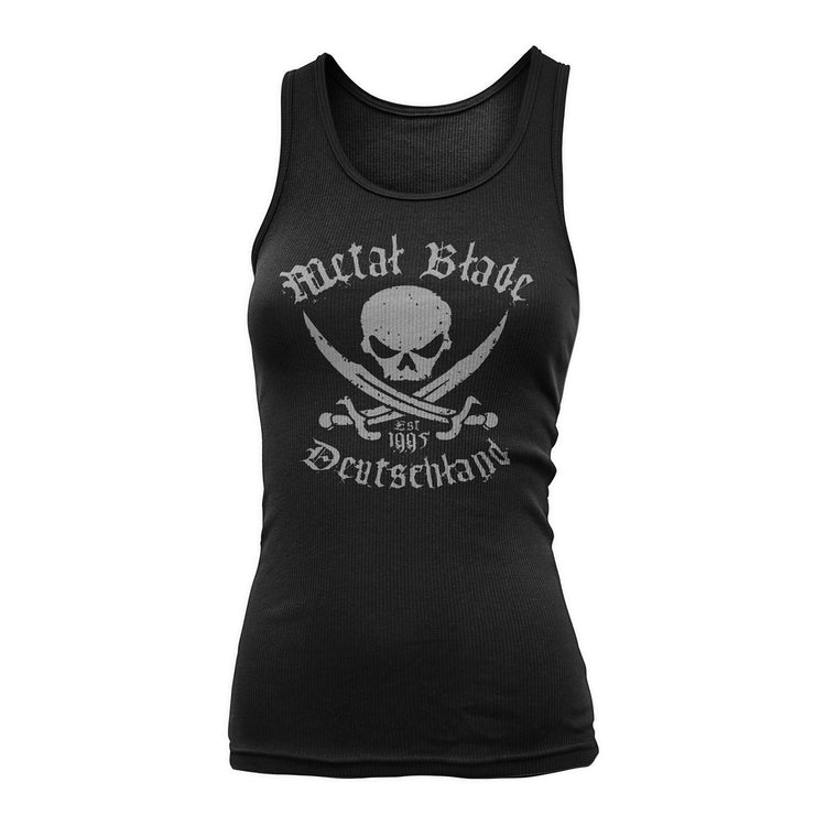 Metal Blade Records "Pirate Logo (Deutschland) - Grey on Black" Girls Tank Top