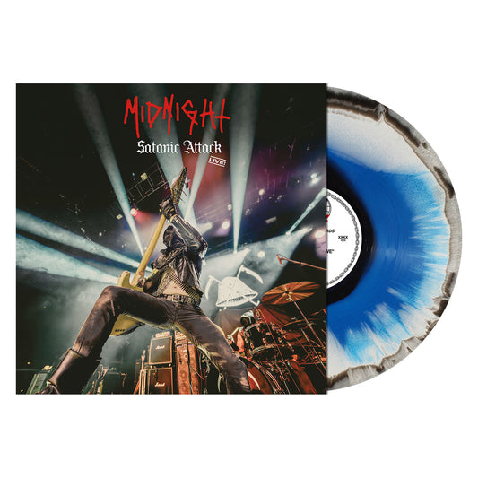 Midnight "Satanic Attack Live! (Blue / White / Black Melt Vinyl)" 12"