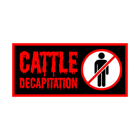 Cattle Decapitation "No Humans (Rectangle)" Stickers & Decals
