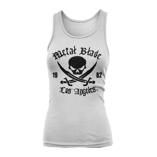 Metal Blade Records "Pirate Logo - Black on White" Girls Tank Top